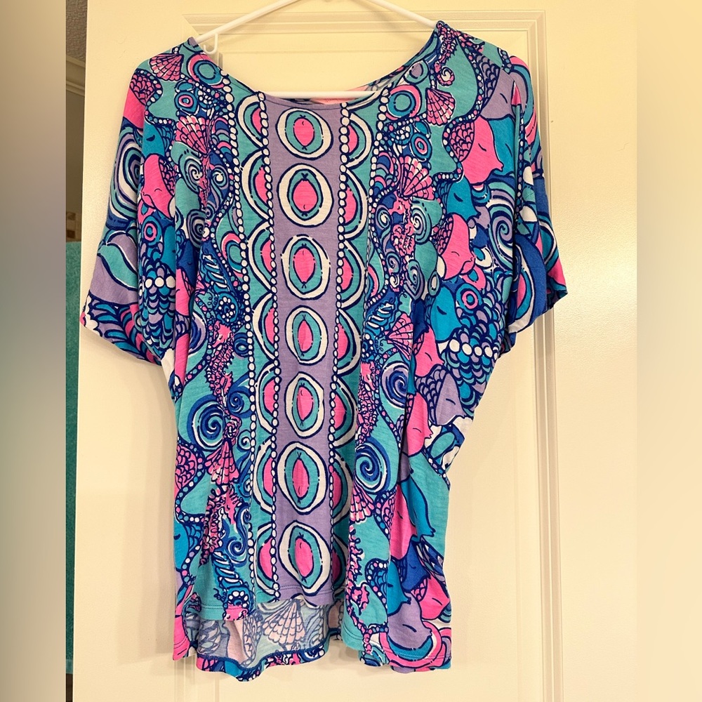Lilly Pulitzer Cooper Craftan Top Sea Jewels print